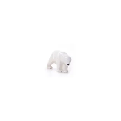 Imagen del producto de Oso polar de porcelana en movimiento. Figura de animal hecha a mano, 16 cm