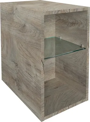 Produktbild von FACKELMANN Badregal Oxford / offener Badschrank / Maße (B x H x T): ca. 30 x 50,9 x 48,7 cm / hochwertiger Schrank fürs Bad und Gäste-WC / Badezimmerschrank mit 2 Fächern / Korpus: Braun hell