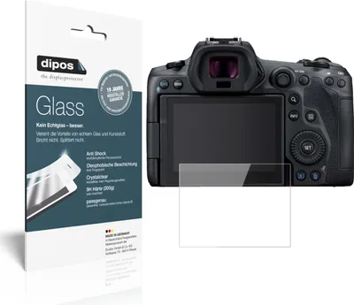 Produktbild von 2x Schutzfolie für Canon EOS R5 - Anti-Shock 9H Folie dipos Glass Kunststoffglas