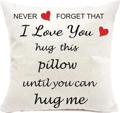 Produktbild von Kissenbezš¹ge fš¹r Paare, ?Ich liebe dich, umarme dieses Kissen, bis du mich umarmen kannst¡°, dekorativer š¹berwurfkissenbezug, Geschenke fš¹r Freund, Freundin, Ehemann, Ehefrau, Valentinstag, Geburtstagsgeschenk (Ich liebe dich)