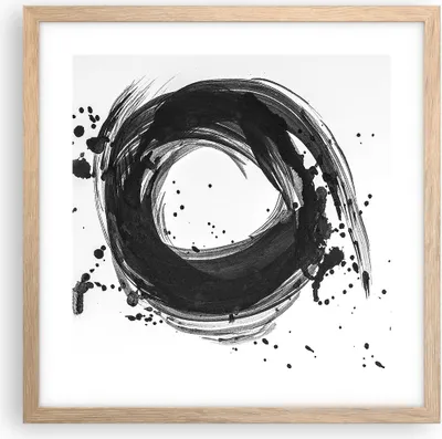 Produktbild von Gerahmtes Poster - Rahmen in heller Eiche - Abstraktion Rad Aquarell - 40x40 cm - Wand Bild - Wanddeko - Wandbilder - Kunstposter - Wandposter - Bilderrahmen - Bilder - Kunstdruck - P2NAC40x40-4371