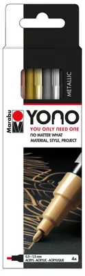 Productafbeelding van Marabu 1240000004008 Marabu Acrylmarker "YONO", 0,5 - 1,5 mm, set van 4, METALLIC