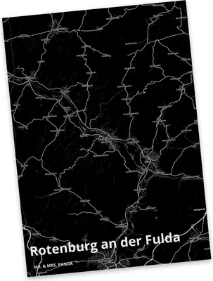 Produktbild von Mr. & Mrs. Panda Postkarte Rotenburg an der Fulda - Geschenk, Ansichtskarte, Ansichtskarten, Fotokarte, Stadt Dorf Karte Landkarte Map Stadtplan, Postkarten, Grußkarte