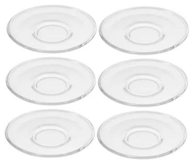Image de Lot de 6 sous-verres ronds en verre pour tasses
