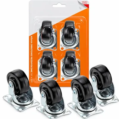 Obrázek produktu pro otočné kolečko nábytkové kolečko kolečko k vozíku 1,5 palce 4 ks gumové 360° nosnost 15 kg