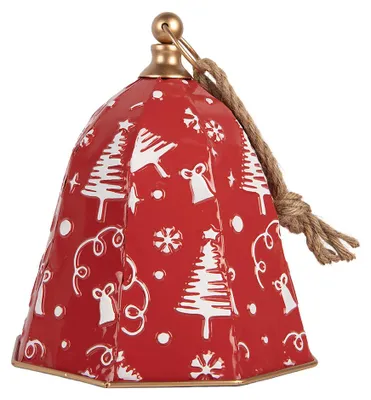 Obrázok produktu pre Clayre & Eef Vianočná dekoratívna figúrka Zvonček Ø 27x31 cm Červená kovová