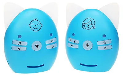 Obrázek produktu pro Bezdrátová chůvička Zimilo s funkcí obousměrné komunikace, dosah 300 m, FHSS, hudba, noční světlo, napájení z USB/AA baterií, vysoká stabilita signálu, modrá