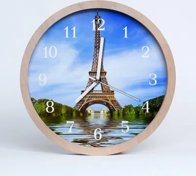 Produktbild von Holzuhr 30fi cm wanduhr - Eiffelturm Architektur