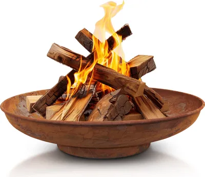 Immagine prodotto di Ciotola da fuoco HEAT 90 cm - ciotola da fuoco per il giardino - fossa da fuoco per esterni e barile da fuoco - ciotola da fuoco con griglia opzionale in acciaio di alta qualità - cesto da fuoco per il giardino - 90x90x16 cm