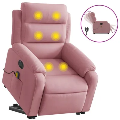 Produktbild von vidaXL Massagesessel mit Aufstehhilfe Elektrisch Rosa Samt
