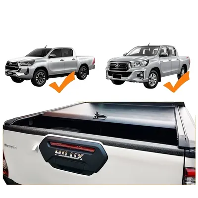 Obrázek produktu pro Kryt zadních dveří Toyota Hilux Revo, matný černý povrch, zadní ochranná lišta, 2021-2023