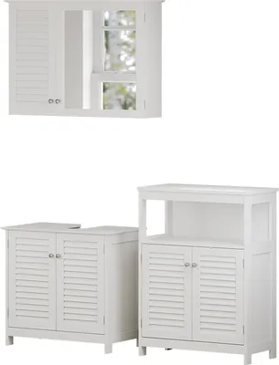 Imagen del producto de Conjunto de muebles de baño Vicco Riad Blanco 3 piezas, Model 40472