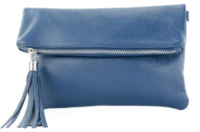 Productafbeelding van modamoda T167 dameshandtas/clutch van leer, klein formaat, handgemaakt in Italië. Kleur: [Hier de kleur invullen, indien bekend]