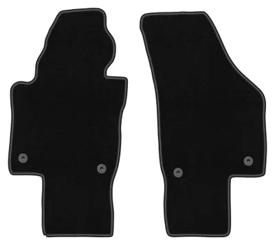 Obrázok produktu pre Predné velúrové koberce pre: Volkswagen Passat B6 / B7 USA 2005-2014 (sedan/kombi) – 2 ks, čierne, na mieru – Wielganizator BASIC