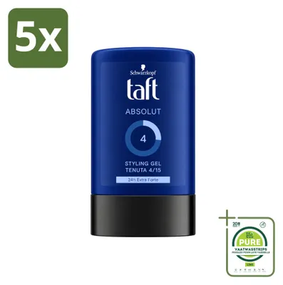 Zdjęcie produktu dla 5 sztuk żelu do włosów Schwarzkopf Taft Absolut dla mężczyzn - długotrwałe utrwalenie - 300 ml - opakowanie zbiorcze