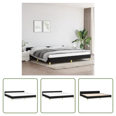Produktbild von The Living Store Bettgestell mit Kopfteil Schwarz 200x200 cm Stoff