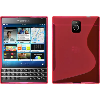 Produktbild von PhoneNatic Case kompatibel mit BlackBerry Q30 - pink Silikon Hülle S-Style + 2 Schutzfolien