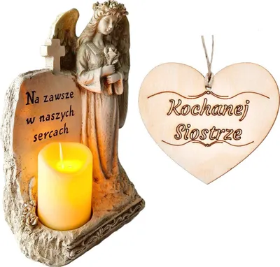 Image de BOUGIE pour SŒUR ANGE GARDIEN avec inscription et bougie LED pour TOMBE