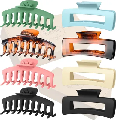 Image de lot de 8 grandes pinces à cheveux pour femme Coiffure Accessoires antidérapants