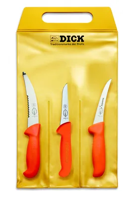 Obrázok produktu pre F. DICK Messer Set ErgoGrip 3-teilig Ã£Jagd OutdoorÃ (3 Fleischermesser, HRC 56°)