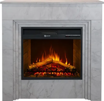 Immagine prodotto di Camino elettrico caminetto da terra BELLINI in legno effetto Marmo Bianco  Italy L96 x P35 x H96