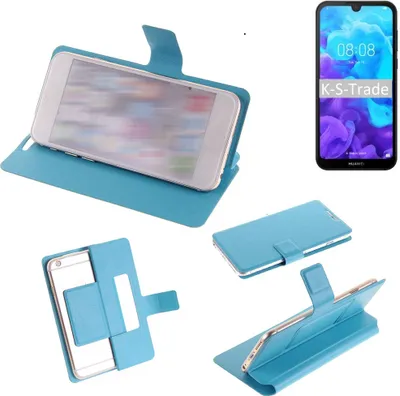 Produktbild von K-S-Trade Schutzhülle Handyhülle kompatibel mit Huawei Y5 (2019) Flip cover Handy case Smartphone Klapphülle blau