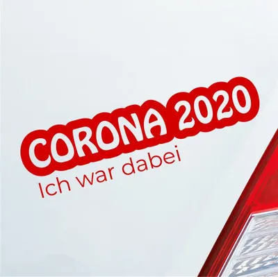 Produktbild von Auto Aufkleber Corona 2020 Ich war dabei! Krank Infiziert Husten 19x5 cm Rot Sticker Heckscheibenaufkleber
