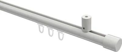Produktbild von Interdeco Innenlaufstange / Gardinenstange mit Innenlauf Weiß, Typ Sonius Santo (Kappe) Deckenmontage, 20 mm Ø 1-läufig, 140 cm