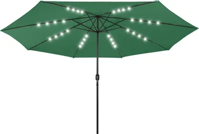 Produktbild von vidaXL Sonnenschirm mit LED-Beleuchtung 400 cm Grün