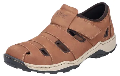 Zdjęcie produktu dla Męskie skórzane loafersy Rieker w kolorze brązowym, Mężczyźni:45 EU