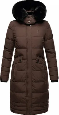 Produktbild von Navahoo Damen Winterjacke Langer Parka Warm Stepp Mantel Kapuze Fahmiyaa Dark Choco Gr. 46 - XXXL