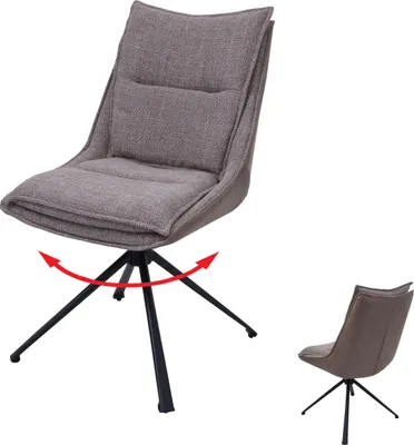 Produktbild von Esszimmerstuhl MCW-N71, Küchenstuhl, drehbar Auto-Return, Stoff/Textil (420g/m²) Kunstleder   beige