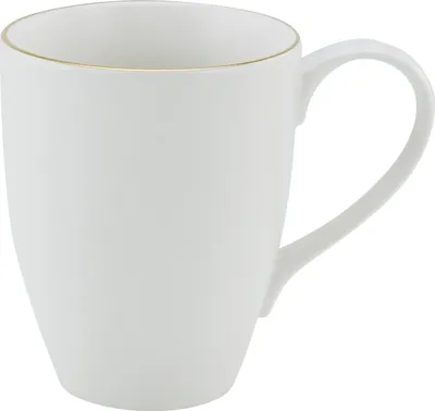 Produktbild von Kaffeetasse - Creme matt - Steinzeug - mit goldfarbenem Rand - 300 ml