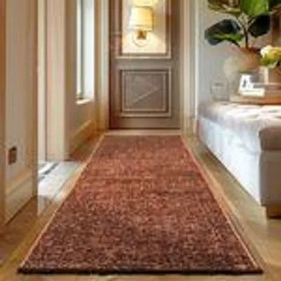 Produktbild von Boho Chenille Teppich Vintage Kelim Design, weich & stilvoll für Wohnzimmer, Schlafzimmer, Büro & Küche, Größe: 80 x 150 cm, Farbe: Kupfer