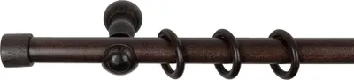 Produktbild von SN Deco - Stilgarnitur Gardinenstange Vorhangstange Cafiro, Holz, Klassikträger offen, 28 mm, 1-Lauf, Komplettset mit Ringen, Farbe Wenge, 120 cm