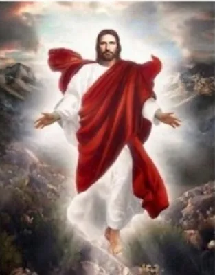 Image de Mosaïque en strass représentant Jésus-Christ, dimensions 30x40 cm. Création artistique en strass