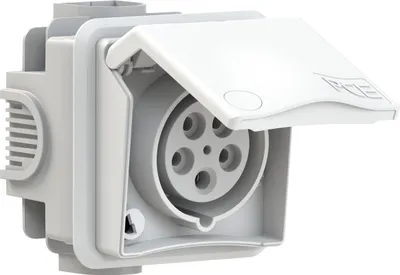 Obrázok produktu pre Zásuvka pod omietku, séria Design, 16A, 3P+Z+N, 400V, IP44