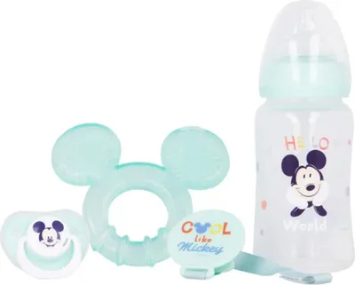 Produktbild von Disney Baby Mickey Maus Flasche Schnuller Schnullerhalter und Beißring