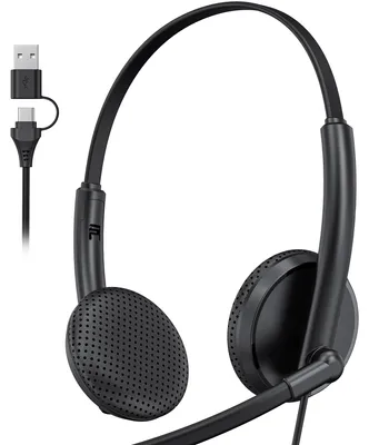Immagine prodotto di Cuffie USB cablate per Microsoft Teams con microfono, professionali e con cancellazione del rumore