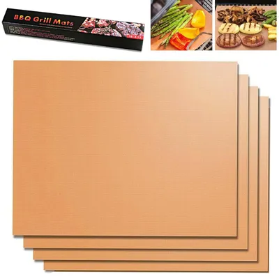 Produktbild von Set mit 4 wiederverwendbaren Teflon-Grillmatten für Ofen und Grill