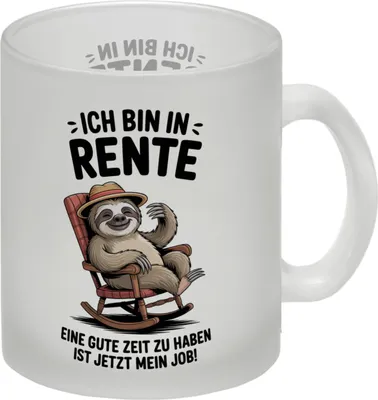 Produktbild von Faultier Ruhestand Glas Tasse für Rentner
