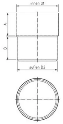 Produktbild von Zambelli Fallrohrverbinder Zink rund NW 76 mm