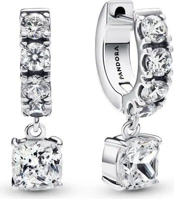 Produktbild von Creolen für Damen Timeless, 925er Silber, Zirkonia von PANDORA