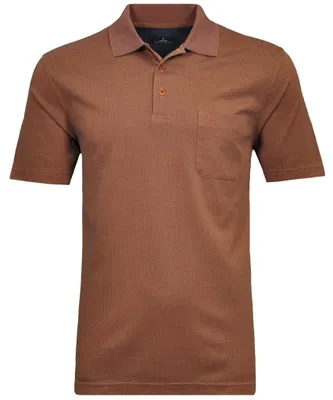 Ragman Poloshirt mit dezentem Muster in braun