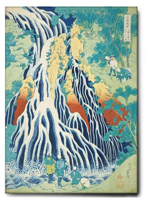 Image de Giallobus - Cascade de Kirifuri sur la montagne Kurokami - Hokusai - 100L x 140l cm - Tableau - Toile à cadre standard