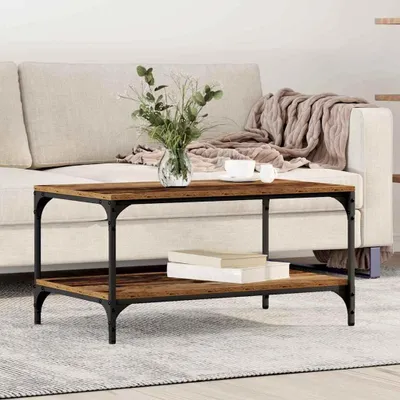 Zdjęcie produktu dla Maison Exclusive – stolik kawowy ze starego drewna 80 x 50 x 40 cm Materiał drewnopochodny