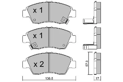 Produktbild von AISIN Bremsbeläge Satz Vorne Bremsklötze für HONDA CIVIC VI Hatchback (EJ, EK) BPHO-1001