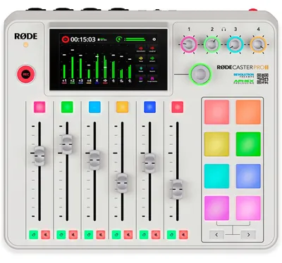 Zdjęcie produktu dla RØDE RØDECaster Pro II All-in-One Produktionslösung for Podcasting, Streaming, Musikproduktion and Content-Erstellung (Weiß)
