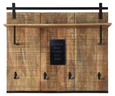 Produktbild von SLIDE Garderobe Mangoholz massiv mit Kleiderstange & 4 Haken
