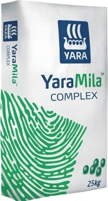 A bag of Yara Mila Complex fertilizer.